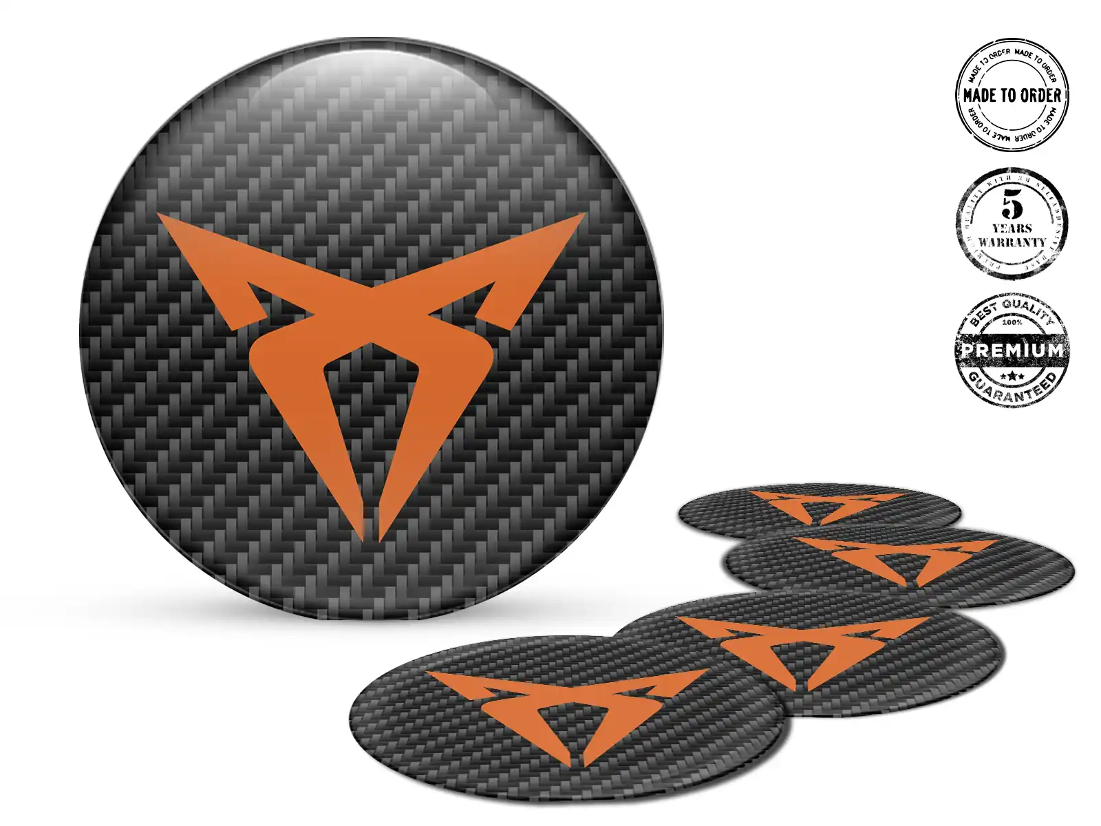 Seat Cupra Radplaketten Logo Stilvolles Epoxy-Dome